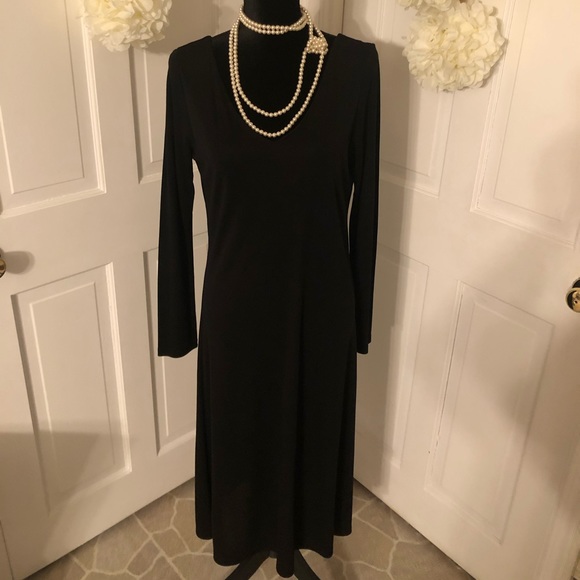 LAUREN Ralph Lauren  Women’s Black V Neckline Maxi Dress - Picture 7 of 9